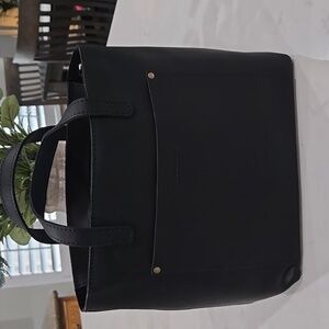 Portland Leather Goods Zippered Elegant Black Crossbody Bag